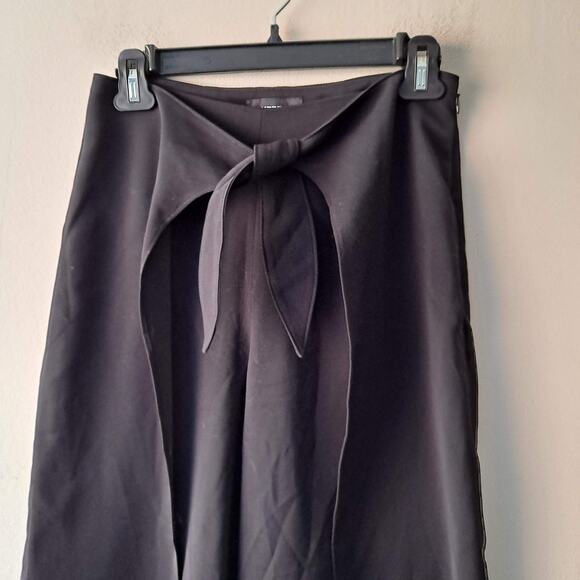 Express Womens Black High Rise Crop Wrap Pants with Tie Belts - Size 0 - Picture 5 of 10